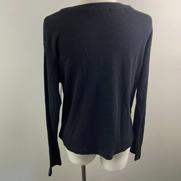 NWT RDI Black Waffle‎ Crew Neck Long Sleeve Shirt (M) - Picture 5 of 8